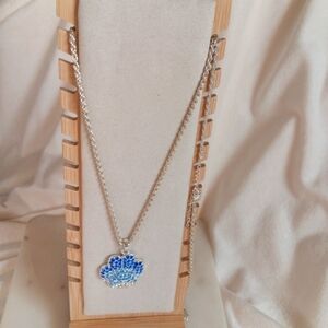 Necklace 37" with big pendant  Sterling Silver